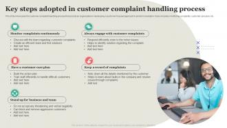 Key Steps Adopted In Customer Complaint Handling Process