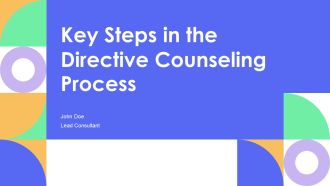 Key Steps In The Directive Counseling Process PPT PowerPoint AT