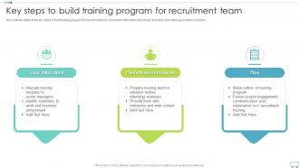 Key Steps To Build Training Program For Recruitment Team