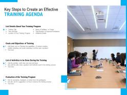 Key steps to create an effective training agenda