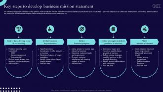Key Steps To Develop Business Mission Statement Sales And Marketing Process Strategic Guide Mkt SS