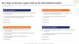 Key Steps To Increase Export Sales In The International Market