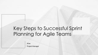 Key Steps To Successful Sprint Planning For Agile Teams PPT Mockup AT