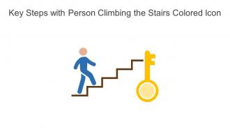 Key Steps With Person Climbing The Stairs Colored Icon In Powerpoint Pptx Png And Editable Eps Format