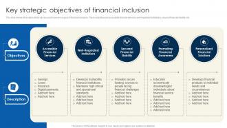 Key Strategic Objectives Financial Inclusion To Promote Economic Fin SS
