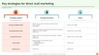 Key Strategies For Direct Mail Broadcasting Strategy To Reach Target Audience Strategy SS V
