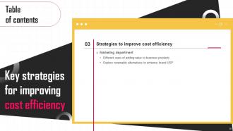 Key Strategies For Improving Cost Efficiency Powerpoint Presentation Slides Pre-designed Aesthatic