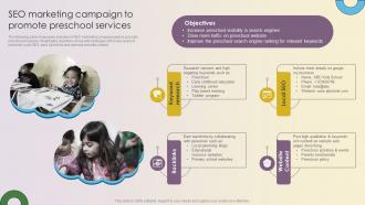 Key Strategies For Montessori Daycare SEO Marketing Campaign To Promote Preschool Strategy SS V