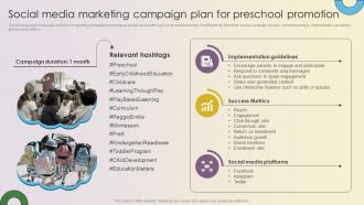 Key Strategies For Montessori Daycare Social Media Marketing Campaign Plan Strategy SS V