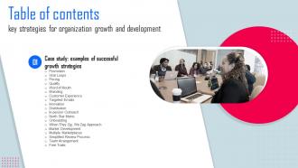 Key Strategies For Organization Growth And Development Table Of Contents Strategy SS V