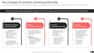 Key Strategies For Product Marketing Leadership Brand Promotion Plan Implementation Approach