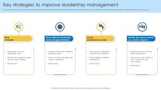 Key Strategies To Improve Leadership Management