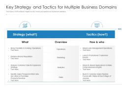 Key strategy and tactics for multiple business domains