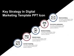 Key strategy in digital marketing template ppt icon