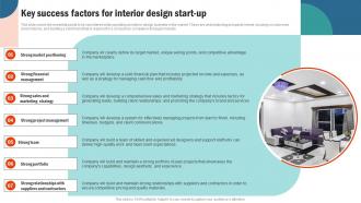Key Success Factors For Interior Design Start Up Retail Interior Design Business Plan BP SS