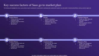 Key Success Factors Of Saas Go To Market Plan