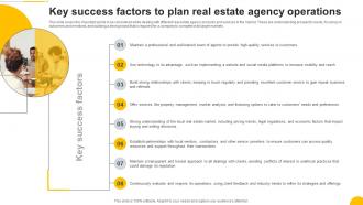 Key Success Factors To Plan Real Estate Agency Property Consulting Firm Business Plan BP SS