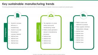 Key Sustainable Manufacturing Trends