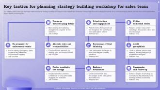 Key Tactics For Planning Strategy Building Workshop For Sales Team