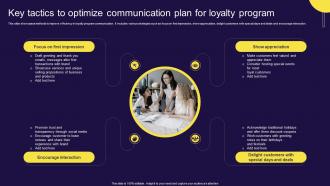 Key Tactics To Optimize Communication Plan For Loyalty Program