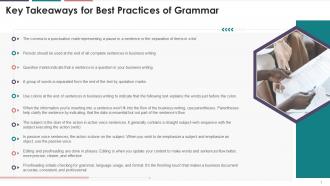 Key Takeaways For Best Practices Of Grammar Training Ppt