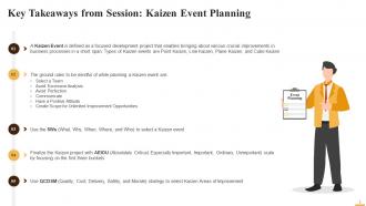 Key Takeaways from Kaizen Training Sessions Training Ppt Images Appealing