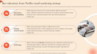 Key Takeaways From Netflix Email OTT Platform Marketing Strategy For Customer Strategy SS V