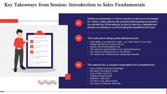 Key Takeaways From Sales Training Session Training Ppt