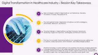 Key Takeaways From Session Digitalization Of Healthcare Industry Training Ppt