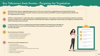 Key Takeaways From Session Preparing For Negotiation Training Ppt