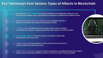 Key Takeaways From Types Of Attacks In Blockchain Session Training Ppt