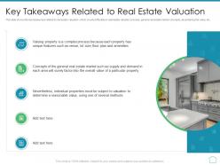 Key takeaways related to real estate valuation real estate appraisal and review