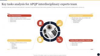 Key Tasks Analysis For APQP Interdisciplinary Experts Team