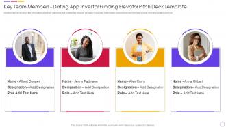 Key Team Members Dating App Investor Funding Elevator Pitch Deck Template
