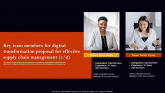 Key Team Members For Digital Transformation Proposal For Effective Supply Chain Management