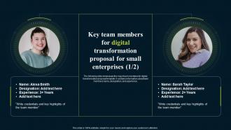 Key Team Members For Digital Transformation Proposal For Small Enterprises Ppt Sample