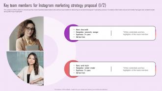 Key Team Members For Instagram Marketing Strategy Proposal Ppt Guidelines