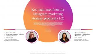 Key Team Members For Instagram Marketing Strategy Proposal Ppt Icon Clipart Images