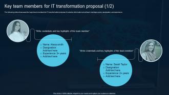 Key Team Members For IT Transformation Proposal Ppt Powerpoint Presentation File Topics