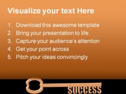 Key to success business powerpoint background and template 1210