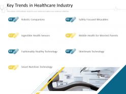 Key trends in healthcare industry hospital management ppt ideas smartart