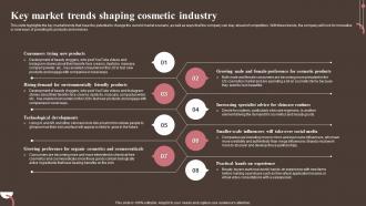 Key Trends Shaping Cosmetic Industry Personal And Beauty Care Business Plan BP SS