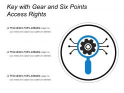 Key With Gear And Six Points Access Rights