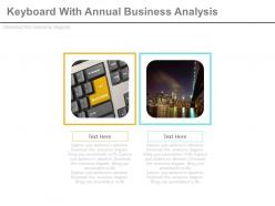 Keyboard with annual business analysis flat powerpoint design