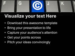 Keyboard with copyright symbol powerpoint templates ppt themes and graphics 0213