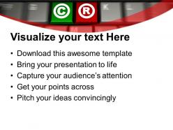 Keyboard with keys for copyright c r powerpoint templates ppt themes and graphics 0213