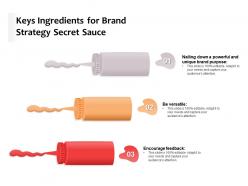 Keys Ingredients For Brand Strategy Secret Sauce