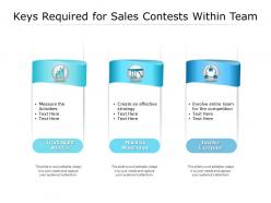 Keys Required For Sales Contests Within Team