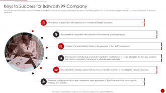 Keys To Success For Barwash 99 Company Cim Marketing Document Competitive