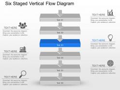 Kf six staged vertical flow diagram powerpoint template